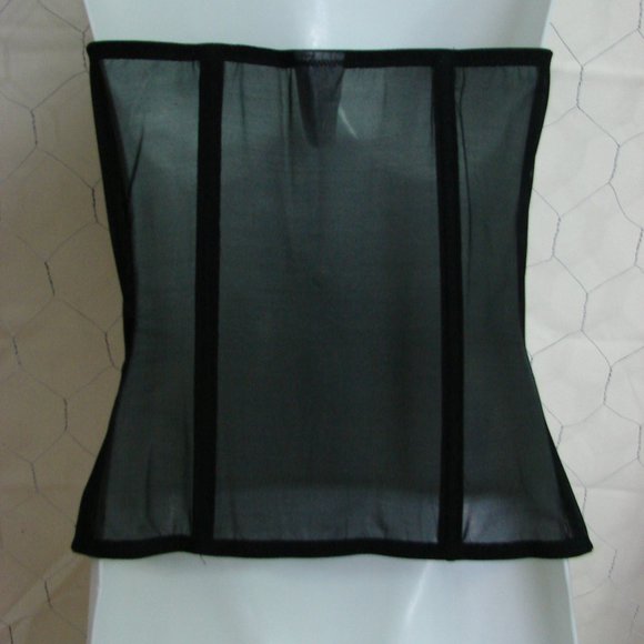 Leg Ave Black Lycra Nylon Mesh Corset Sheer NWT - Picture 5 of 9